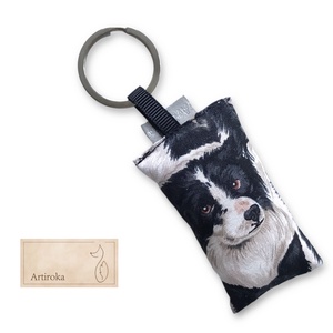 Border Collie kutya mintás egyedi kulcstartó  - Artiroka design  - Meska.hu