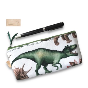 Dinoszaurusz mintás prémium tolltartó neszesszer, szemüvegtok  - Artiroka design - Meska.hu
