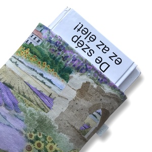 Könyvtok, prémium pamut textilből,  gombos zárral - Toszkán táj mintás  - könyv & zene - könyvtok - Meska.hu