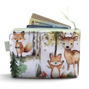 Erdei randevú, róka, őz és mackó mintás  irattartó pénztárca  - Artiroka design - Meska.hu