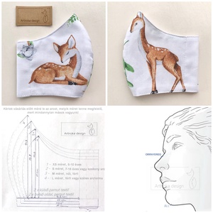  Őzike mintás arcmaszk, szájmaszk, maszk - Artiroka design - női - női - Meska.hu
