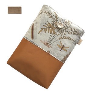 KÖNYVTOK - Páfrány és szitakötő mintás pamut textil könyvtok - könyv & zene - könyvtok - Meska.hu