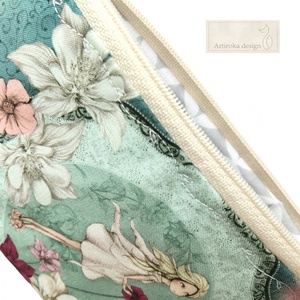 Tavaszi virágtündér mintás egyedi irattartó pénztárca prémium pamut textilből - Artiroka design  - táska & tok - pénztárca & más tok - kártyatartó & irattartó - Meska.hu