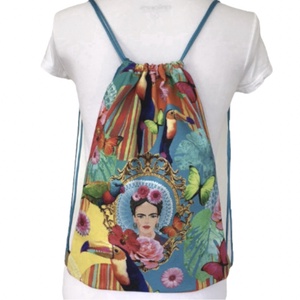 Frida Kahlo a titkos kertben mintás gymbag hátizsák- Artiroka design - játék & sport - sport és kikapcsolódás - jóga, pilates, torna - jógatáska - Meska.hu