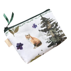 Róka és mackó az erdőben - egyedi akvarell mintás prémium irattartó pénztárca  -  Artiroka design - táska & tok - pénztárca & más tok - kártyatartó & irattartó - Meska.hu