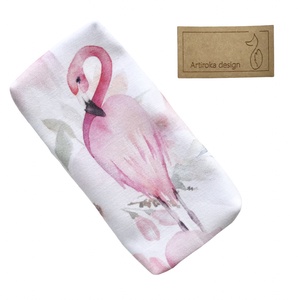 Flamingó mintás, PRÉMIUM pamut, papírzsebkendő tartó - Artiroka design, Táska & Tok, Pénztárca & Más tok, Zsebkendőtartó tok, Varrás, MESKA