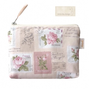 Pasztell púder rózsaszín, virágos  irattartó pénztárca vagy tolltartó neszesszer - Shabby Chic  - Artiroka design - táska & tok - pénztárca & más tok - pénztárca - női pénztárca - Meska.hu