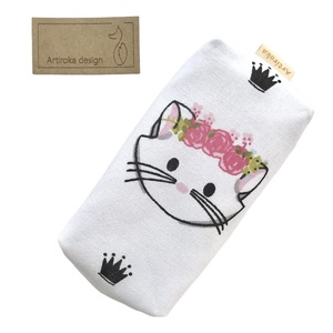 Lány vagy fiú cica mintás bélelt papírzsebkendő tartó - Artiroka design - táska & tok - pénztárca & más tok - zsebkendőtartó tok - Meska.hu