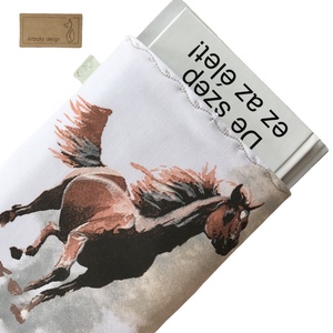 Ló mintás könyvtok gombos  zárral - LOVAS - Artiroka design  - könyv & zene - könyvtok - Meska.hu