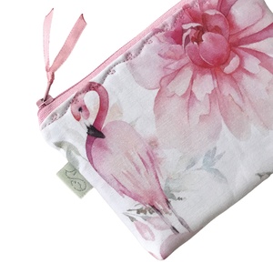Flamingó mintás PRÉMIUM pamut irattartó pénztárca  - Artiroka design - táska & tok - pénztárca & más tok - pénztárca - női pénztárca - Meska.hu