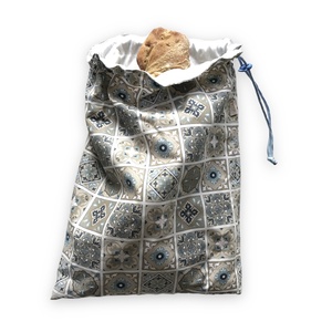 Kenyeres zsák, cementlap mintával, lélegző PUL belsővel, nagy méretben - Artiroka design - táska & tok - bevásárlás & shopper táska - kenyeres zsák - Meska.hu