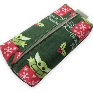 Baby Yoda, Grogu mintás, bélelt papírzsebkendő tartó  - otthon & életmód - tárolás & rendszerezés - zsebkendőtartó - Meska.hu