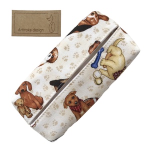 Kiskutya és tappancs mintás zsebkendőtartó - táska & tok - pénztárca & más tok - zsebkendőtartó tok - Meska.hu