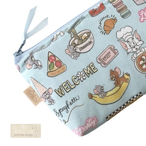 Ünnepi lakoma mintás, prémium tolltartó neszesszer - Tom és Jerry  - Artiroka design - Meska.hu