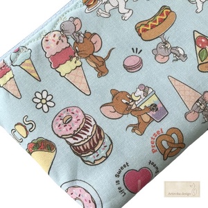 Ünnepi lakoma mintás, prémium tolltartó neszesszer - Tom és Jerry  - Artiroka design - táska & tok - neszesszer - Meska.hu