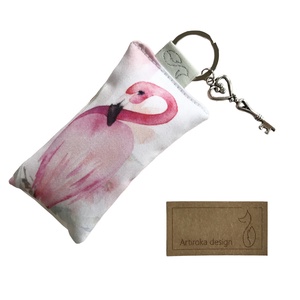 Flamingó madár mintás kulcstartó - Artiroka design , Táska & Tok, Kulcstartó & Táskadísz, Kulcstartó, Varrás, MESKA