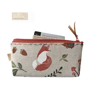 Róka, süni, őzike és nyuszi mintás prémium tolltartó neszesszer, szemüvegtok - Őszi hangulat - Artiroka design - otthon & életmód - papír, írószer - tolltartó & ceruzatekercs - Meska.hu