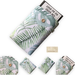 VÍZÁLLÓ, zöld levelek mintás KÖNYVTOK - Artiroka design  - könyv & zene - könyvtok - Meska.hu