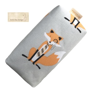 Róka úr mintás  pamut textil papírzsebkendő tartó - APA - Artiroka design, Táska & Tok, Pénztárca & Más tok, Zsebkendőtartó tok, Varrás, MESKA