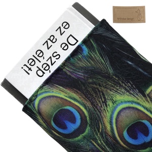 Pávatoll mintás VÍZLEPERGETŐS KÖNYVTOK, tablet tok akár bőr kapcsos zárral - Artiroka design - könyv & zene - könyvtok - Meska.hu