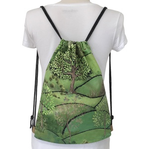 Titkos kert mintás prémium pamut gymbag hátizsák - edzéshez, úszáshoz, kiránduláshoz - Artiroka design  - táska & tok - hátizsák - hátizsák - Meska.hu