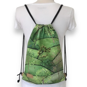 Titkos kert mintás prémium pamut gymbag hátizsák - edzéshez, úszáshoz, kiránduláshoz - Artiroka design  - táska & tok - hátizsák - hátizsák - Meska.hu