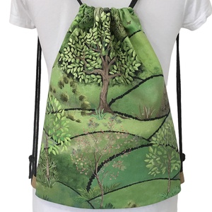 Titkos kert mintás prémium pamut gymbag hátizsák - edzéshez, úszáshoz, kiránduláshoz - Artiroka design  - táska & tok - hátizsák - hátizsák - Meska.hu