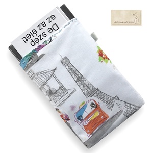 Párizsi vakáció - egyedi könyvtok Eiffel torony és divatos hölgy mintával   -  Artiroka design  - otthon & életmód - papír, írószer - könyv- és füzetborító - Meska.hu