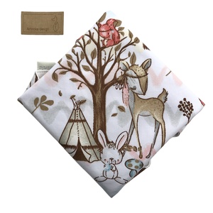 Erdei állatok, őz, nyuszi, róka, mókus, mosómedve és maci mintás ÖKO szalvéta, szendvics csomagoló - Artiroka design - táska & tok - uzsonna- & ebéd tartó - szendvics csomagoló - Meska.hu