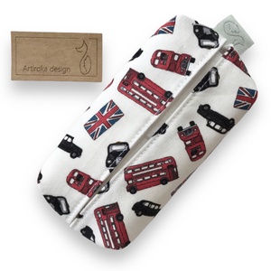 London busz és taxi mintás,  bélelt papírzsebkendő tartó - PEDAGÓGUS NAP - Artiroka design  - táska & tok - pénztárca & más tok - zsebkendőtartó tok - Meska.hu