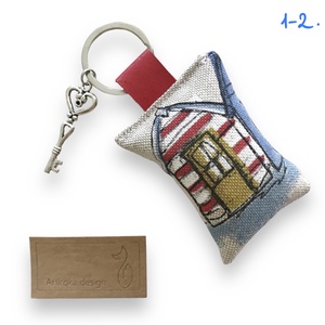 Vízparti csónakház mintás egyedi kulcstartó - Duna - Tisza - Artiroka design - táska & tok - kulcstartó & táskadísz - kulcstartó - Meska.hu