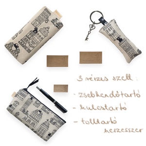 Macska a forró bádogtetőn mintás neszesszer, tolltartó, szemüvegtok vagy irattartó  pamut textilből - Artiroka design - otthon & életmód - papír, írószer - tolltartó & ceruzatekercs - Meska.hu