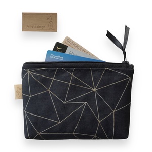 Fekete, geometria mintás VÍZÁLLÓ irattartó pénztárca - Artiroka design - táska & tok - pénztárca & más tok - kártyatartó & irattartó - Meska.hu