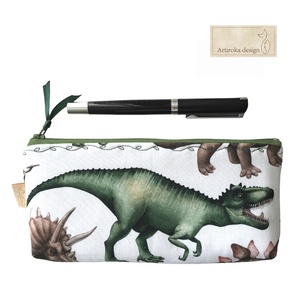 Dinoszaurusz mintás prémium tolltartó neszesszer, szemüvegtok vagy mobiltok  - Artiroka design - Meska.hu