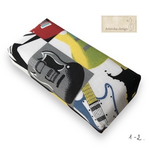 AKCIÓ - Gitár mintás bélelt papírzsebkendő tartó - Artiroka design - táska & tok - pénztárca & más tok - zsebkendőtartó tok - Meska.hu