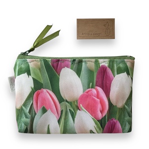 Tavaszváró, tulipán virág mintás VÍZÁLLÓ irattartó pénztárca - TAVASZ - Artiroka design, Táska & Tok, Pénztárca & Más tok, Pénztárca, Női pénztárca, Varrás, Hímzés, MESKA