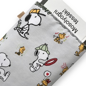 Snoopy kutya és barátai mintás KÖNYVTOK akár gombos zárral - Artiroka design - Meska.hu