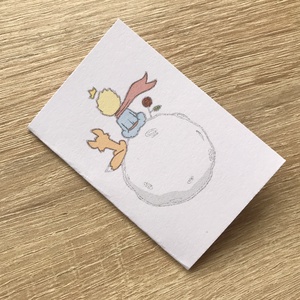 Kis herceg és a róka mintás ajándék kísérő kártya  - Artiroka design - Meska.hu