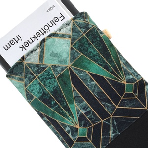 Art Deco mintás PRÉMIUM pamut KÖNYVTOK leheletnyi arany díszítéssel  - Artiroka, Könyv & Zene, Könyvtok, Varrás, Hímzés, MESKA