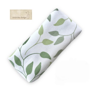 Falevél mintás, újrahasznosított pamut textil, zsebkendő tartó - Artiroka design - táska & tok - pénztárca & más tok - zsebkendőtartó tok - Meska.hu