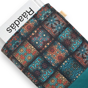 Kék  cementlap mintás vízálló KÖNYVTOK vagy e-book olvasó tok - Artiroka design, Könyv & Zene, Könyvtok, Varrás, Hímzés, MESKA
