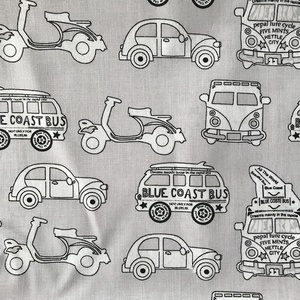 Autó és Vespa motor mintás pamut textil zsebkendőtartó - APÁK NAPJA  - Artiroka design - táska & tok - pénztárca & más tok - zsebkendőtartó tok - Meska.hu