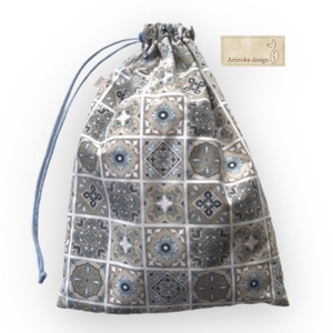 Kenyeres zsák, cementlap mintával, lélegző PUL belsővel, nagy méretben - Artiroka design - táska & tok - bevásárlás & shopper táska - kenyeres zsák - Meska.hu