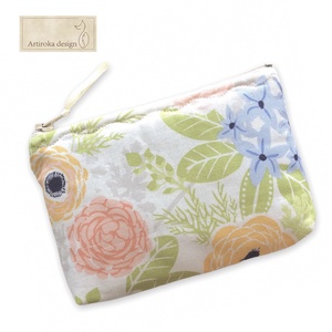 Virágos, pasztell színű irattartó pénztárca vagy tolltartó neszesszer, szemüvegtok - Artiroka design  - táska & tok - pénztárca & más tok - kártyatartó & irattartó - Meska.hu
