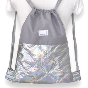 Ezüst hologramos vízálló gymbag hátizsák - Artiroka design, Táska & Tok, Hátizsák, Tornazsák, Gymbag, Varrás, Hímzés, MESKA