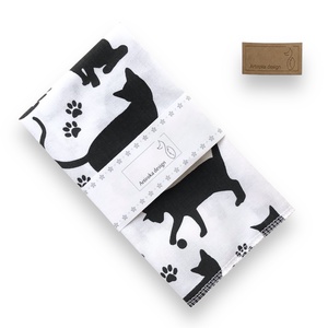 Fekete macska mintás zsebkendő vagy szalvéta szett - NoWaste - Artiroka design - Meska.hu