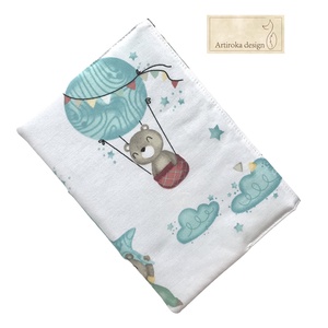 Egészségügyi kiskönyv borító Maci és felhő mintával  - Artiroka design - otthon & életmód - papír, írószer - Meska.hu