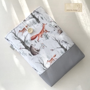 Erdei találkozás, róka, mackó, nyuszi és bagoly  mintás VÍZÁLLÓ KÖNYVTOK vagy tablet tok - Artiroka design - könyv & zene - könyvtok - Meska.hu