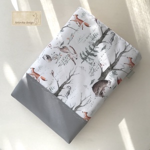 Erdei találkozás, róka, mackó, nyuszi és bagoly  mintás VÍZÁLLÓ KÖNYVTOK vagy tablet tok - Artiroka design - könyv & zene - könyvtok - Meska.hu
