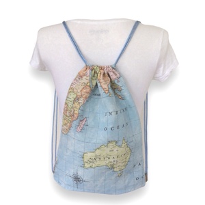 Térkép mintás, világjáró gymbag hátizsák  - Meska.hu